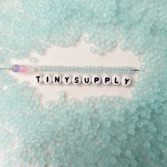 4MM Frosted Pale Turquoise Seed Beads (T007-12G)