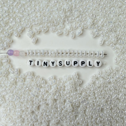 6MM Luster Peanut Shaped Seed Beads-White (K010-4D)