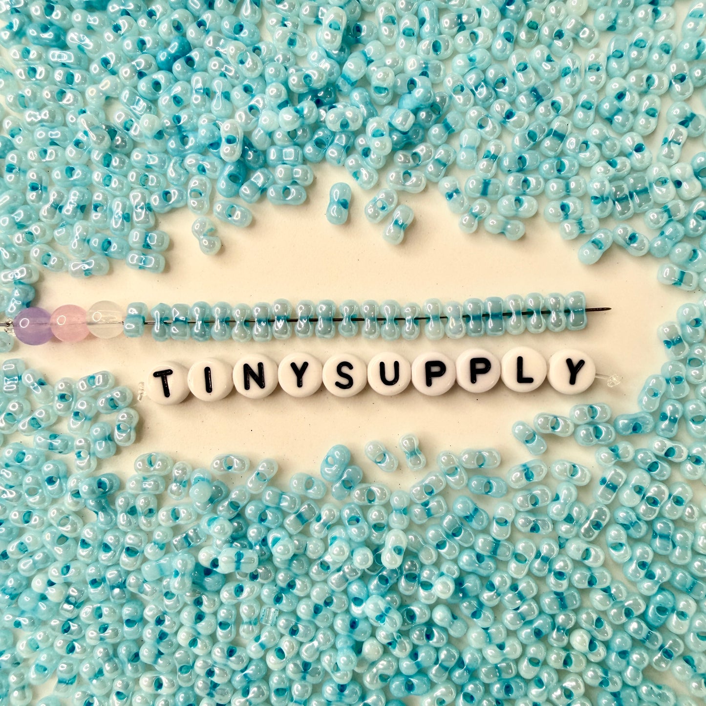 6MM Luster Peanut Shaped Seed Beads-Light Sky Blue (K010-4B)