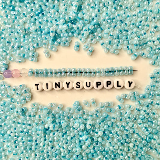 6MM Luster Peanut Shaped Seed Beads-Light Sky Blue (K010-4B)