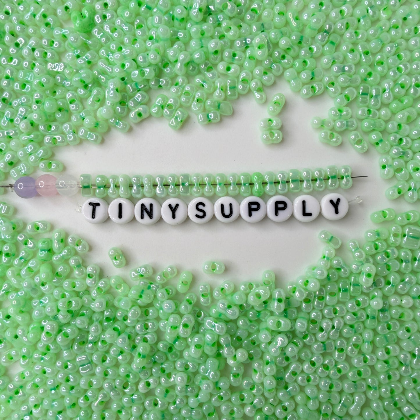 6MM Luster Peanut Shaped Seed Beads-Green (K010-4C)