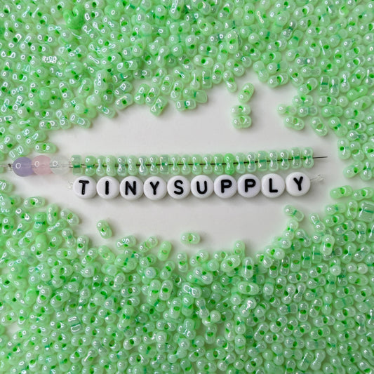 6MM Luster Peanut Shaped Seed Beads-Green (K010-4C)