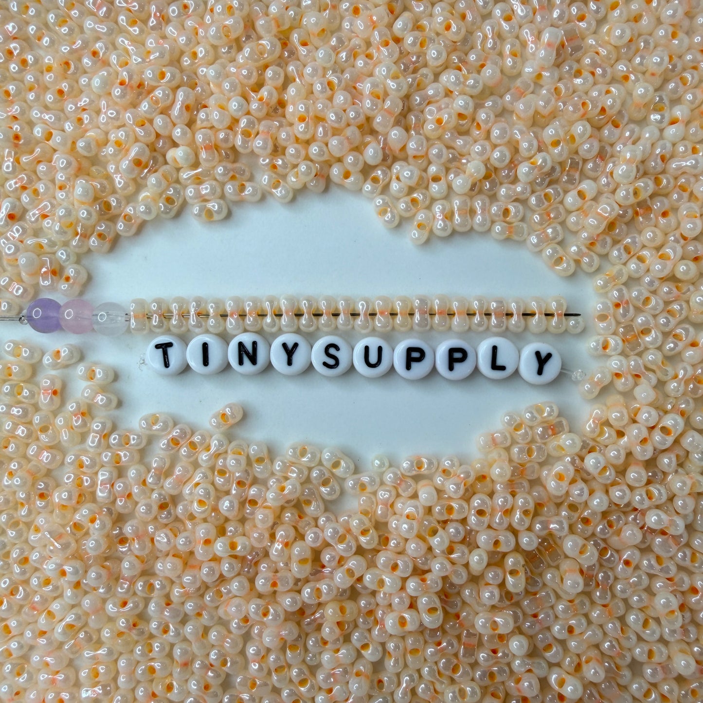 6MM Luster Peanut Shaped Seed Beads-Orange (K010-4F)