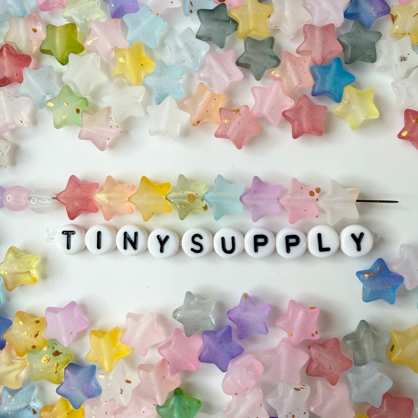 10MM Mixed Color Paint Splattered Acrylic Star Beads