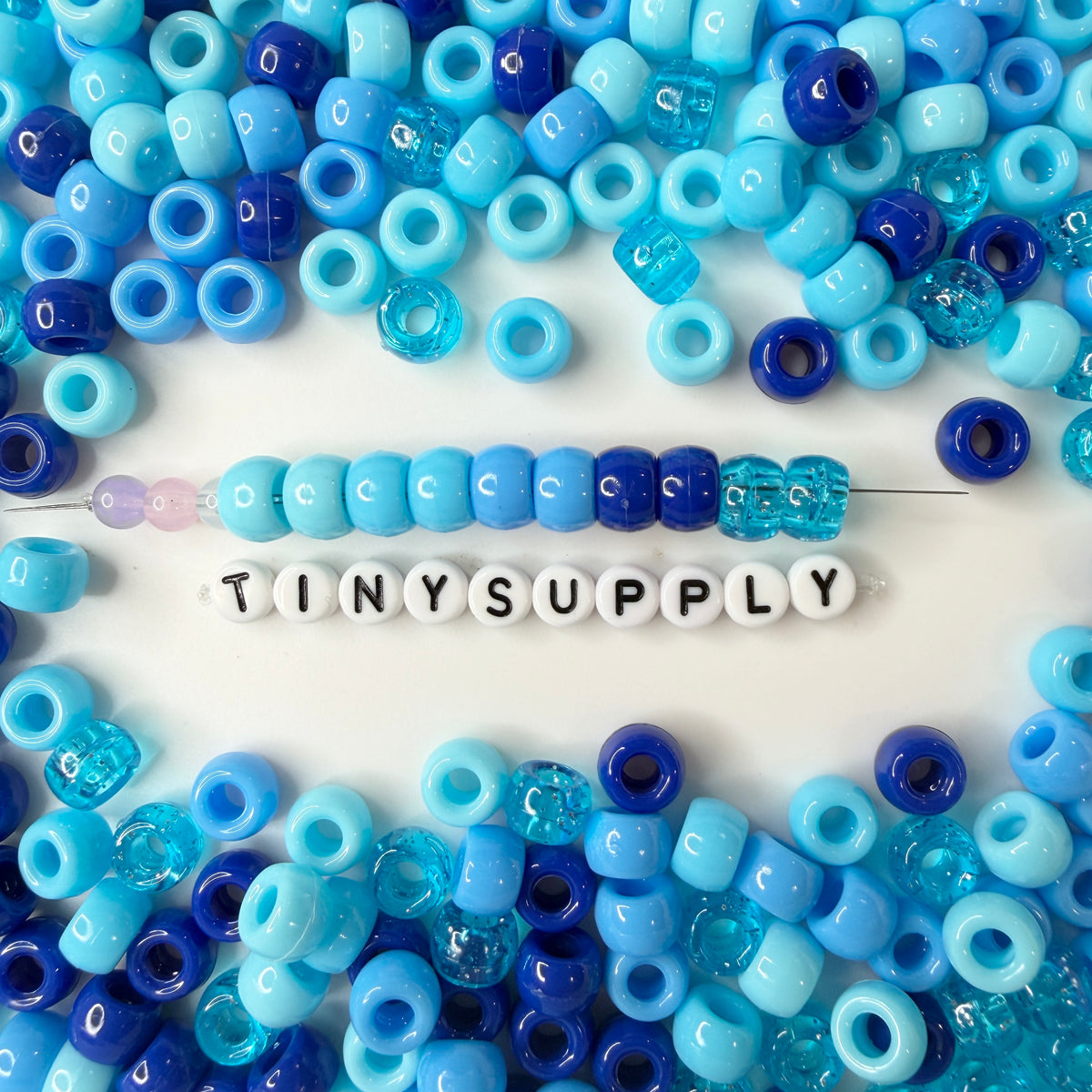9MM Blue Ocean Themed Pony Beads