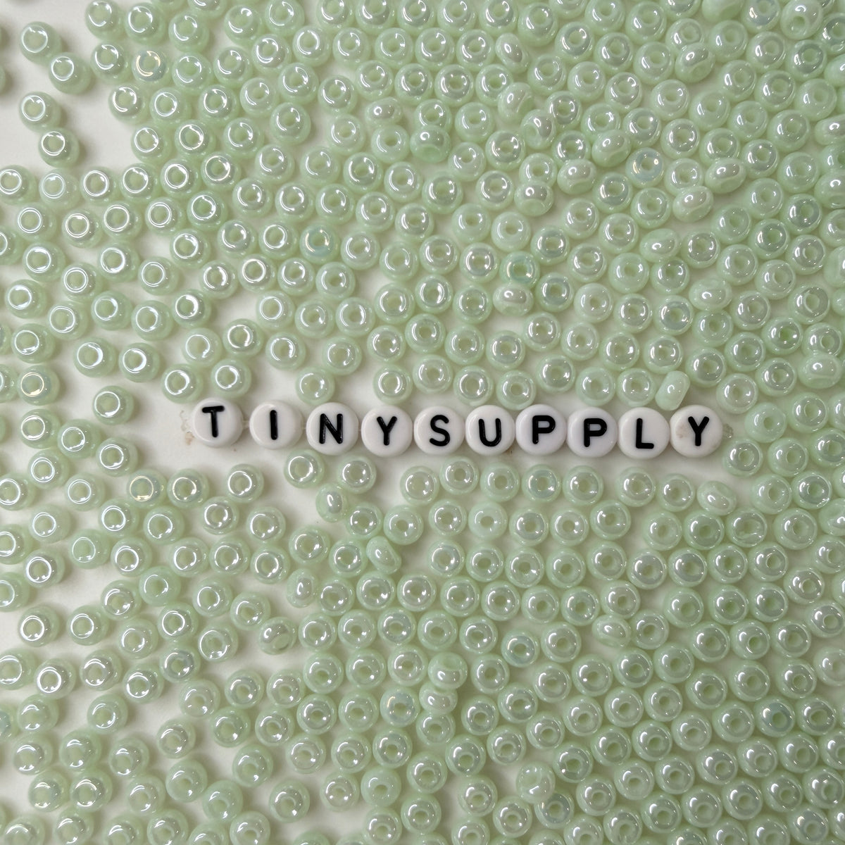 5MM Pearlescent Pastel Light Green, Donut Glass Seed Bead (MK323-16)