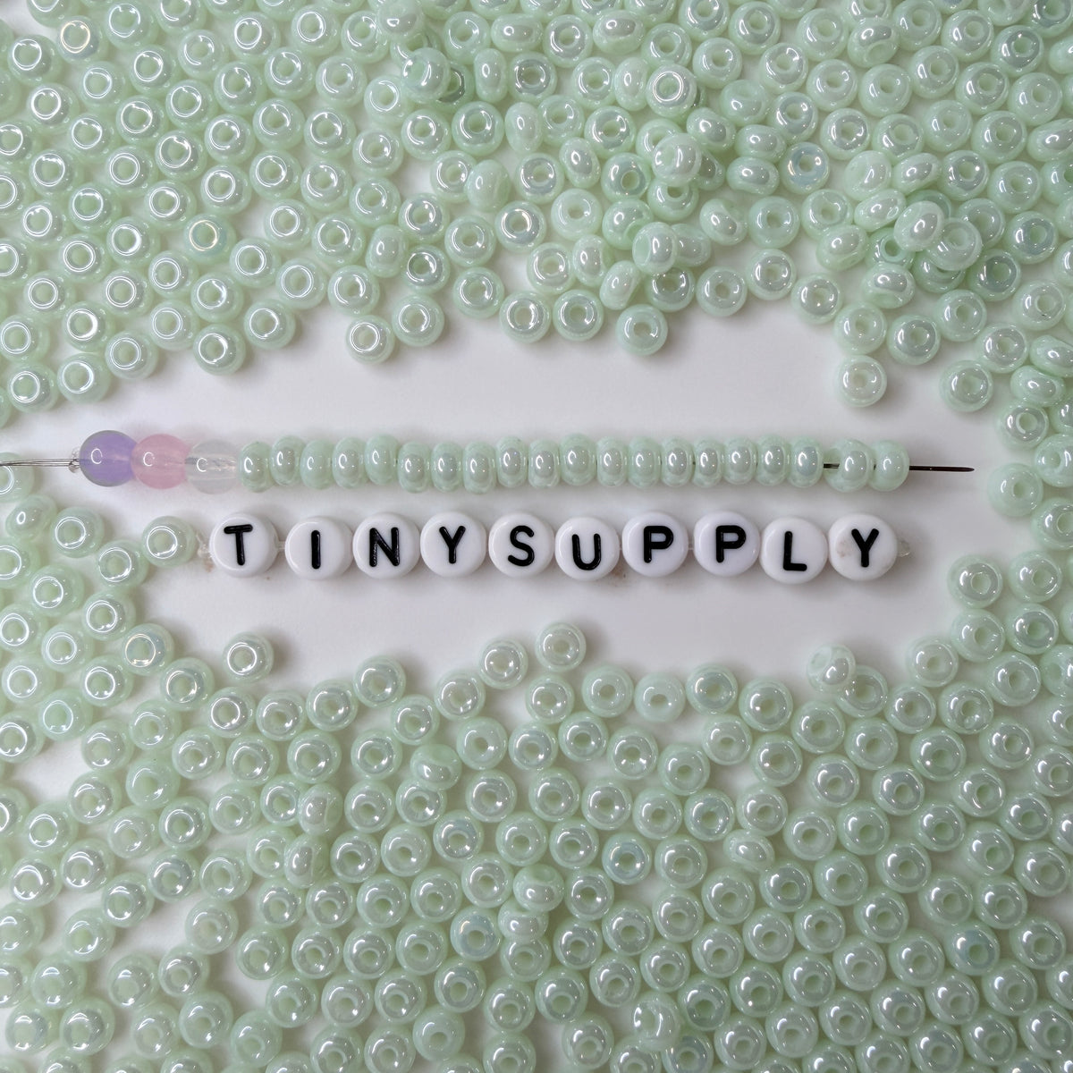 5MM Pearlescent Pastel Light Green, Donut Glass Seed Bead (MK323-16)