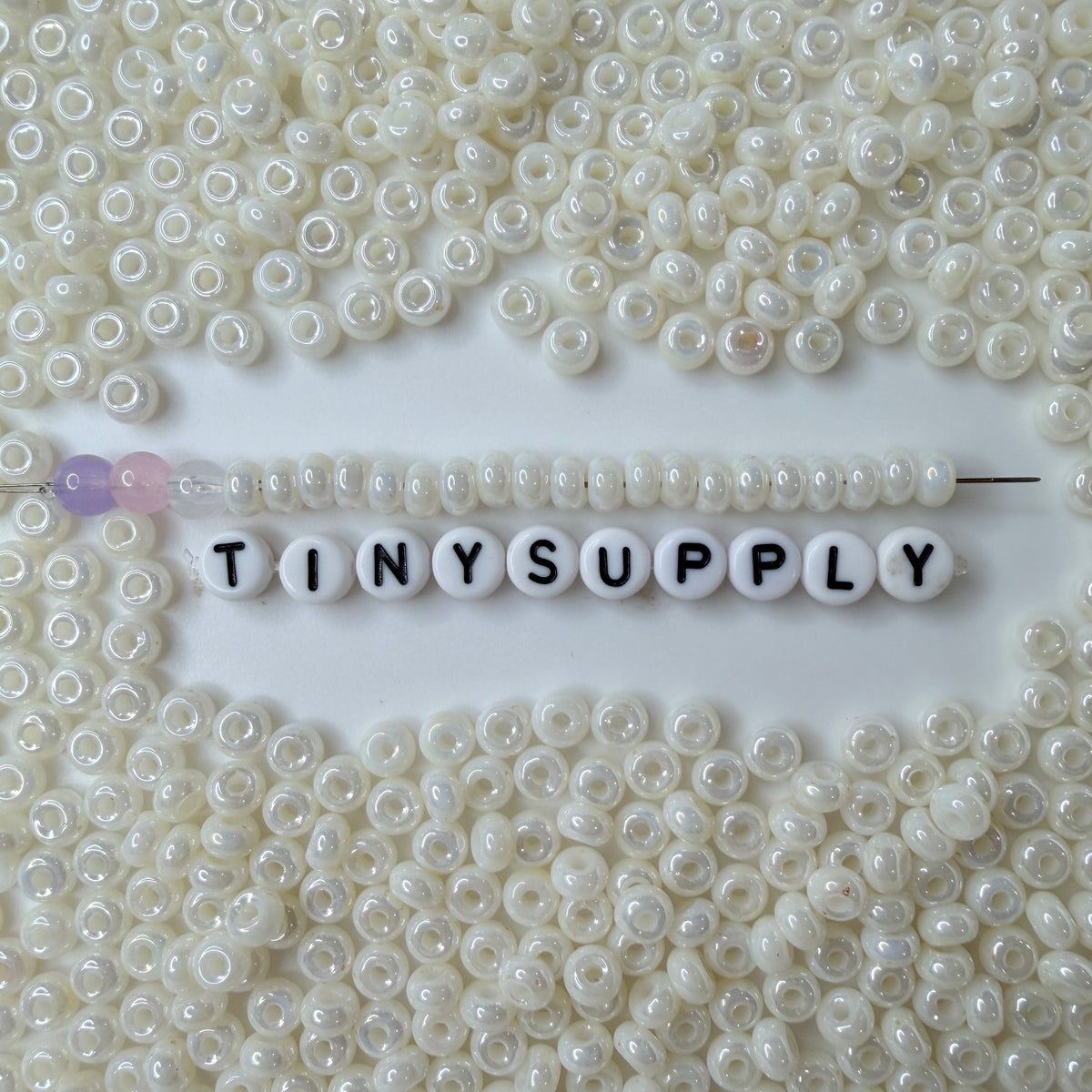 5MM Pearlescent Pastel Light Beige, Donut Glass Seed Bead (MK323-15)