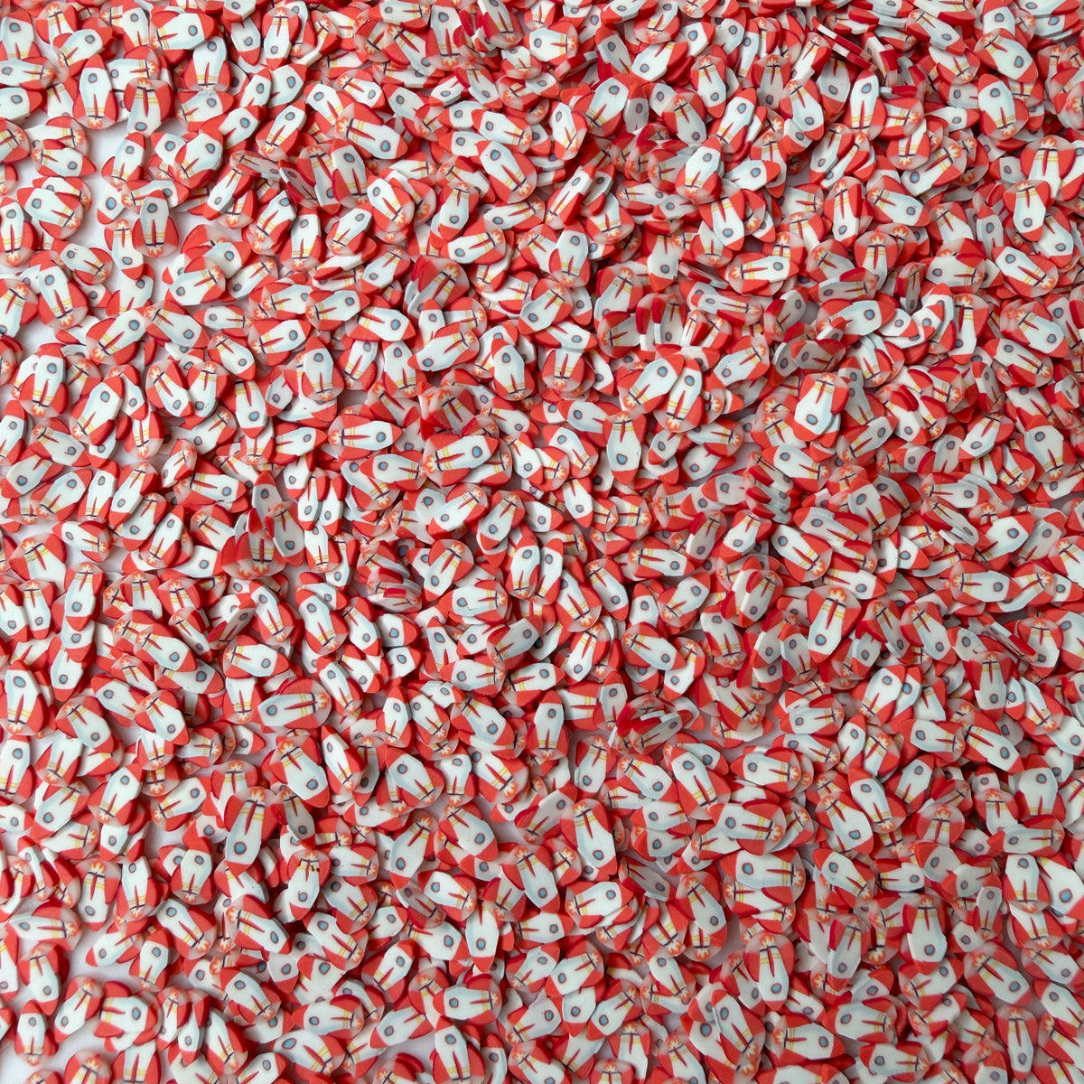 5MM White/Red Rocketship Polymer Clay Sprinkle (NOT EDIBLE) D58-35