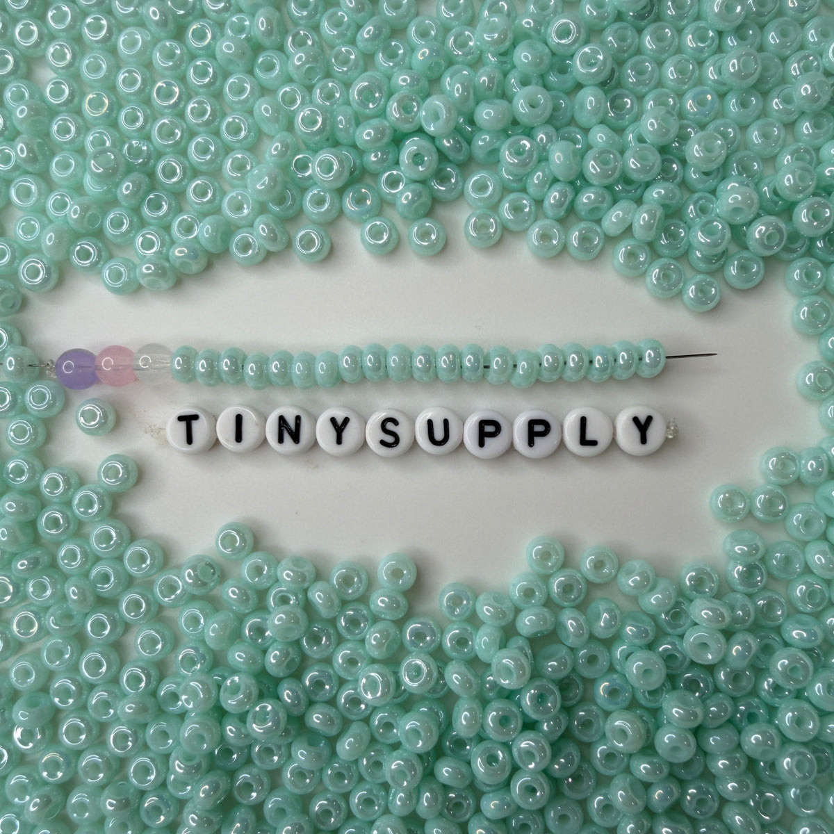 5MM Pearlescent Pastel Aqua, Donut Glass Seed Bead (MK323-08)
