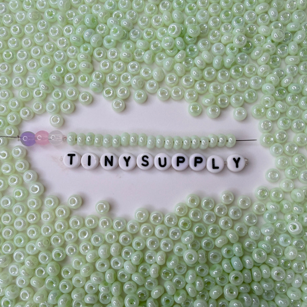 5MM Pearlescent Pastel Green, Donut Glass Seed Bead (MK323-02)