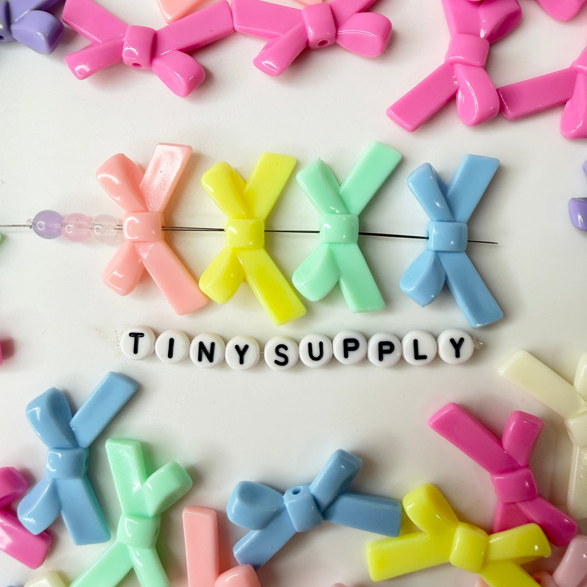 33MM Solid Colored Acrylic Bow Bead