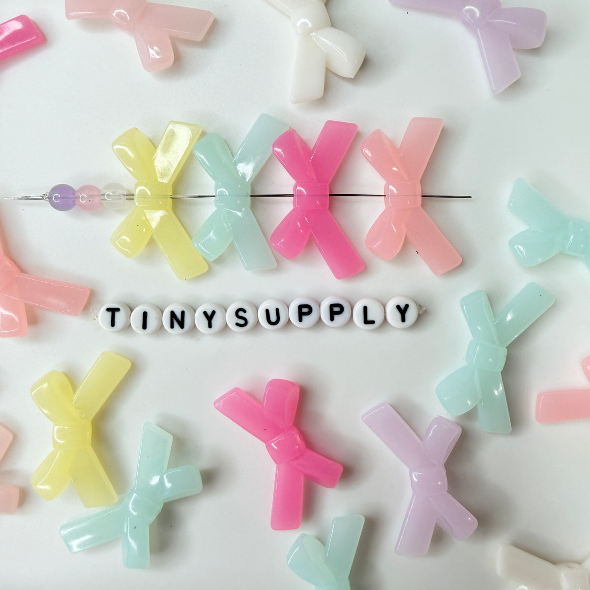 33MM Pastel Jelly Acrylic Bow Bead
