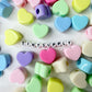 Chunky 21MM Heart Shaped Pastel Mix Acrylic Beads