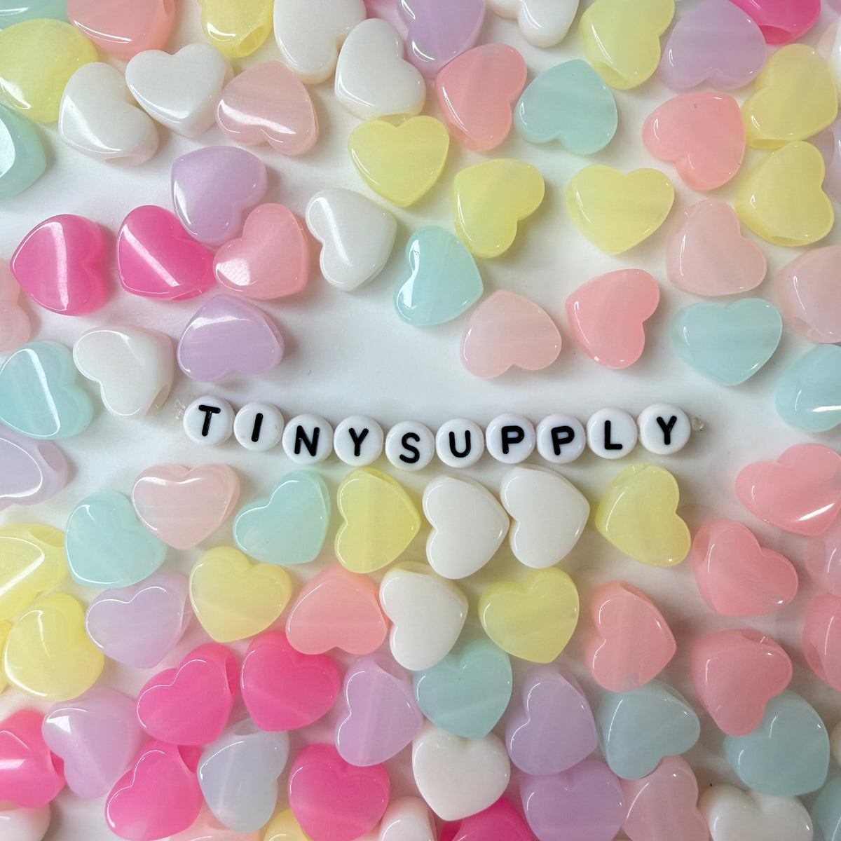14MM Pastel Jelly Colored Heart Acrylic Beads
