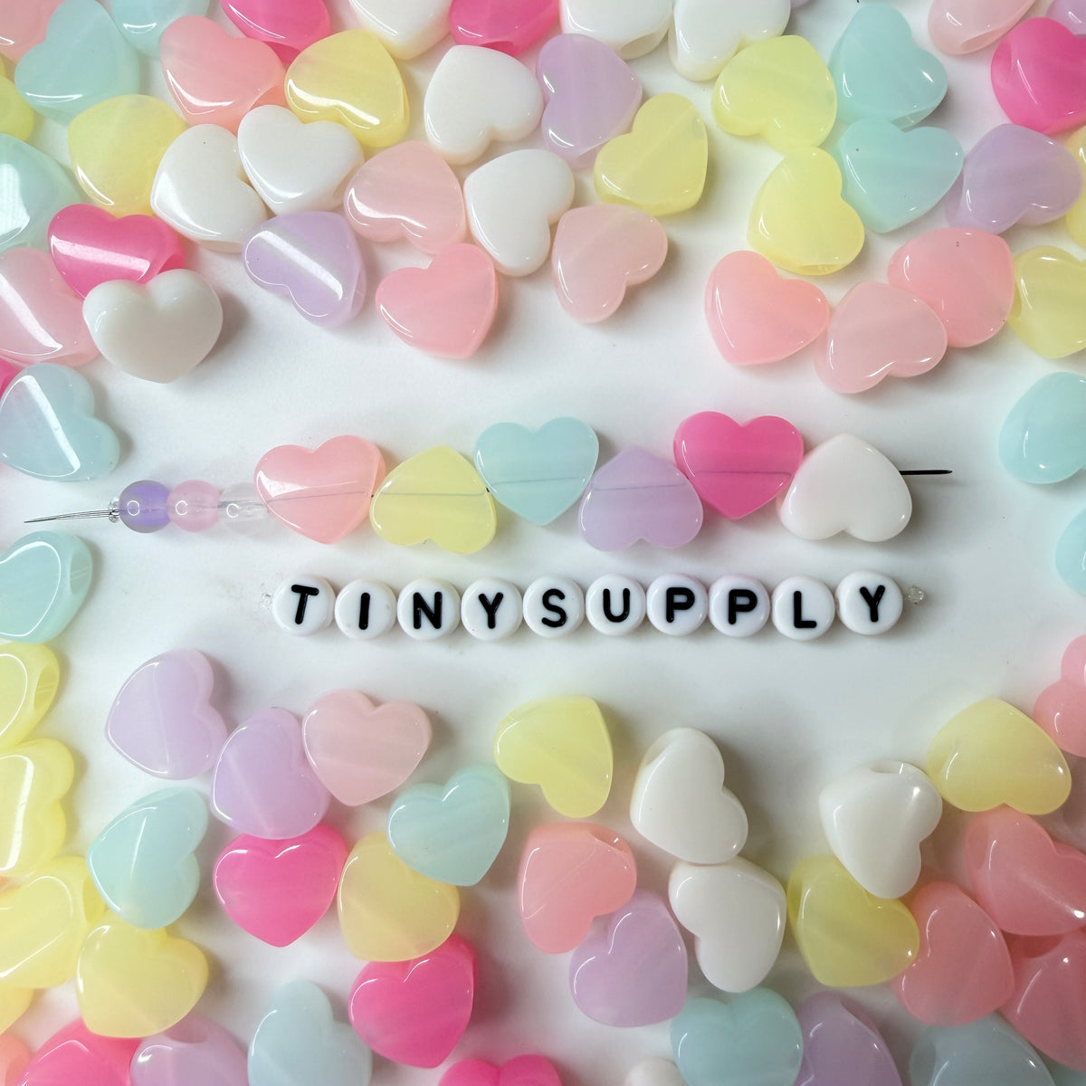 14MM Pastel Jelly Colored Heart Acrylic Beads