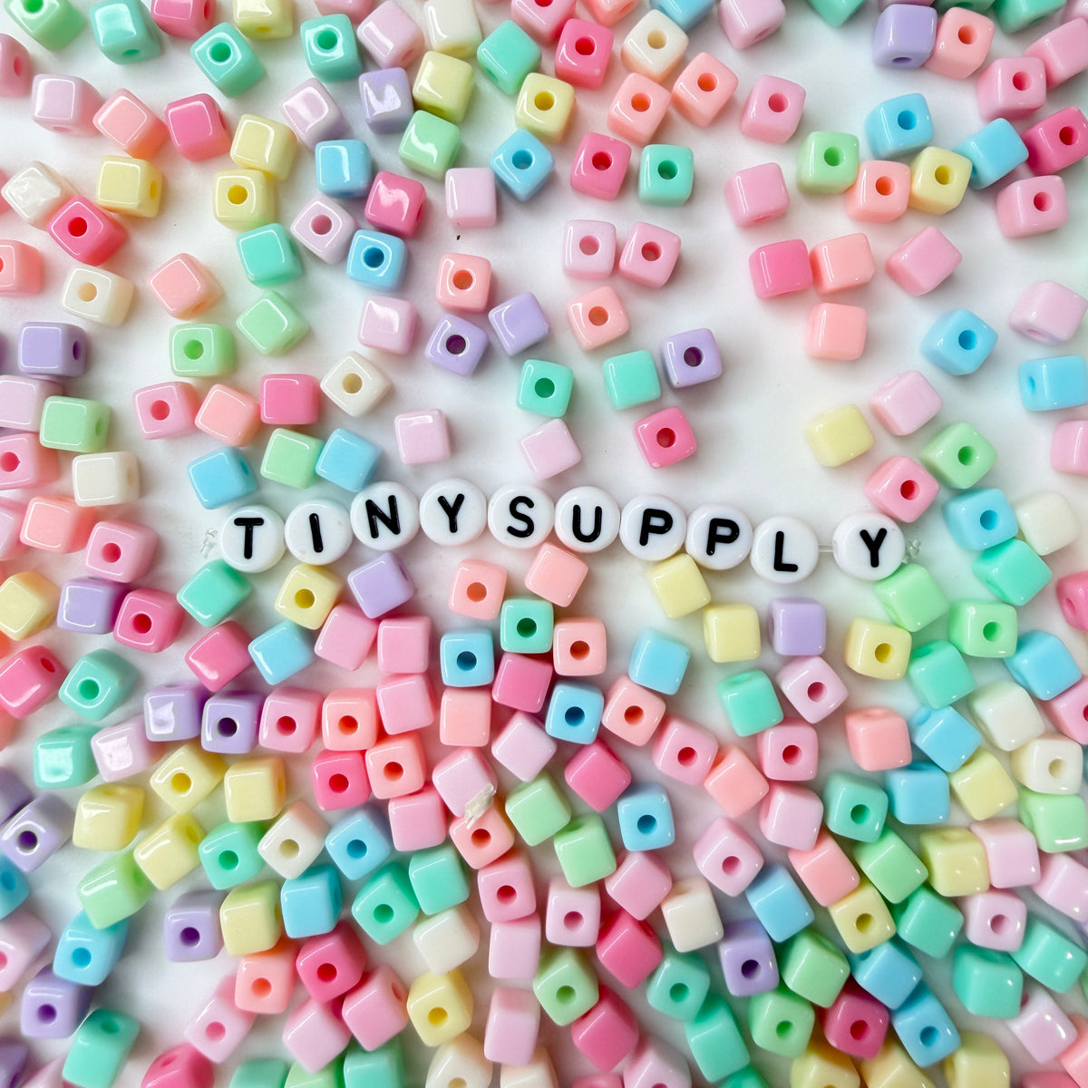 5MM Mixed Pastel Color Cube Beads