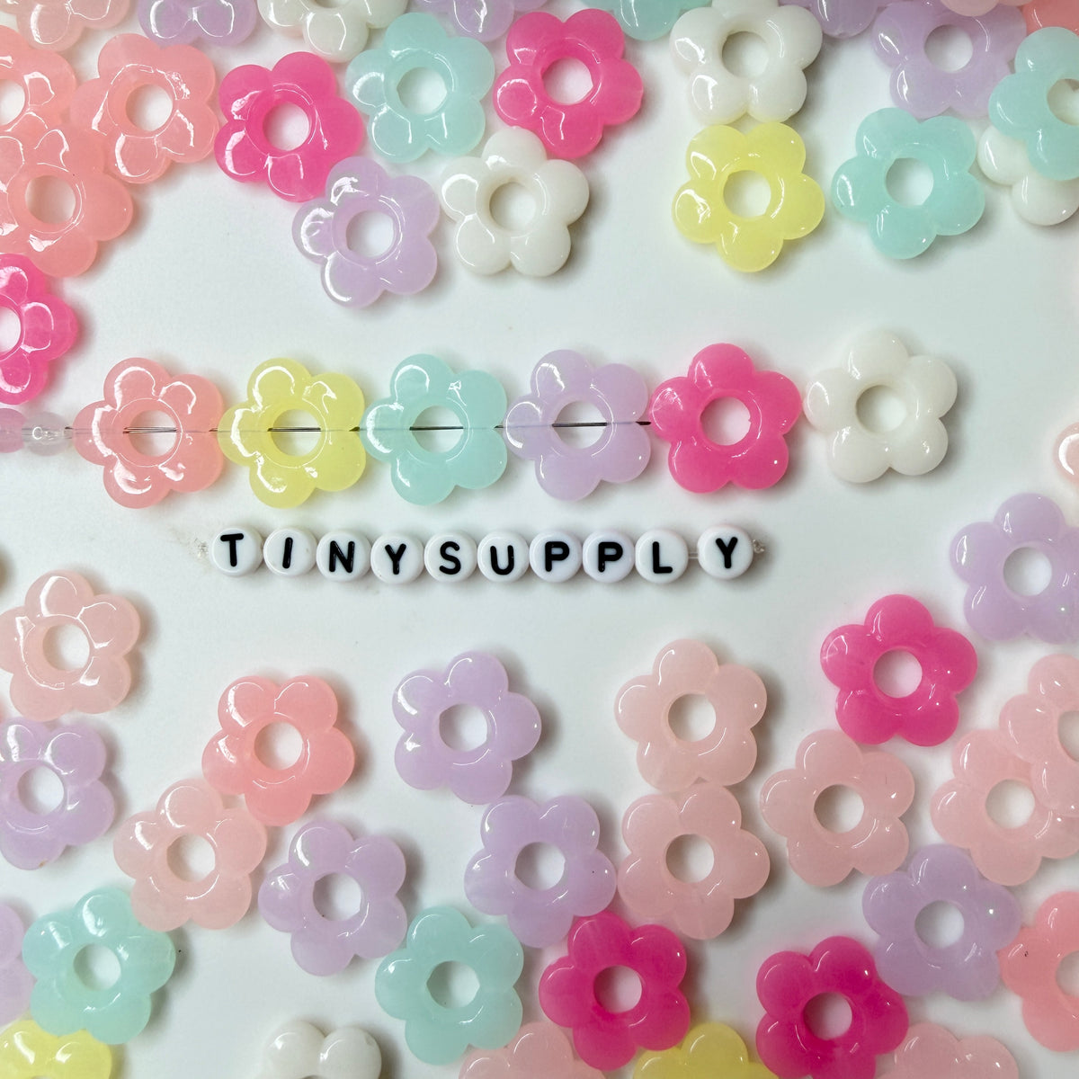 20MM Mixed Pastel Jelly Color Acrylic Flower Bead