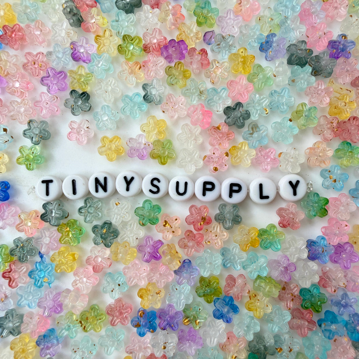 7MM Mixed Color Matte Acrylic Flower Beads