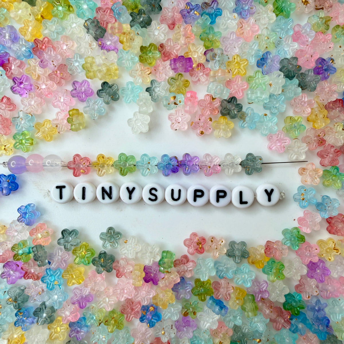 7MM Mixed Color Matte Acrylic Flower Beads