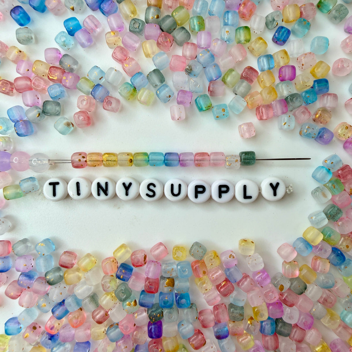 4MM Mixed Color Matte Acrylic Cube Beads