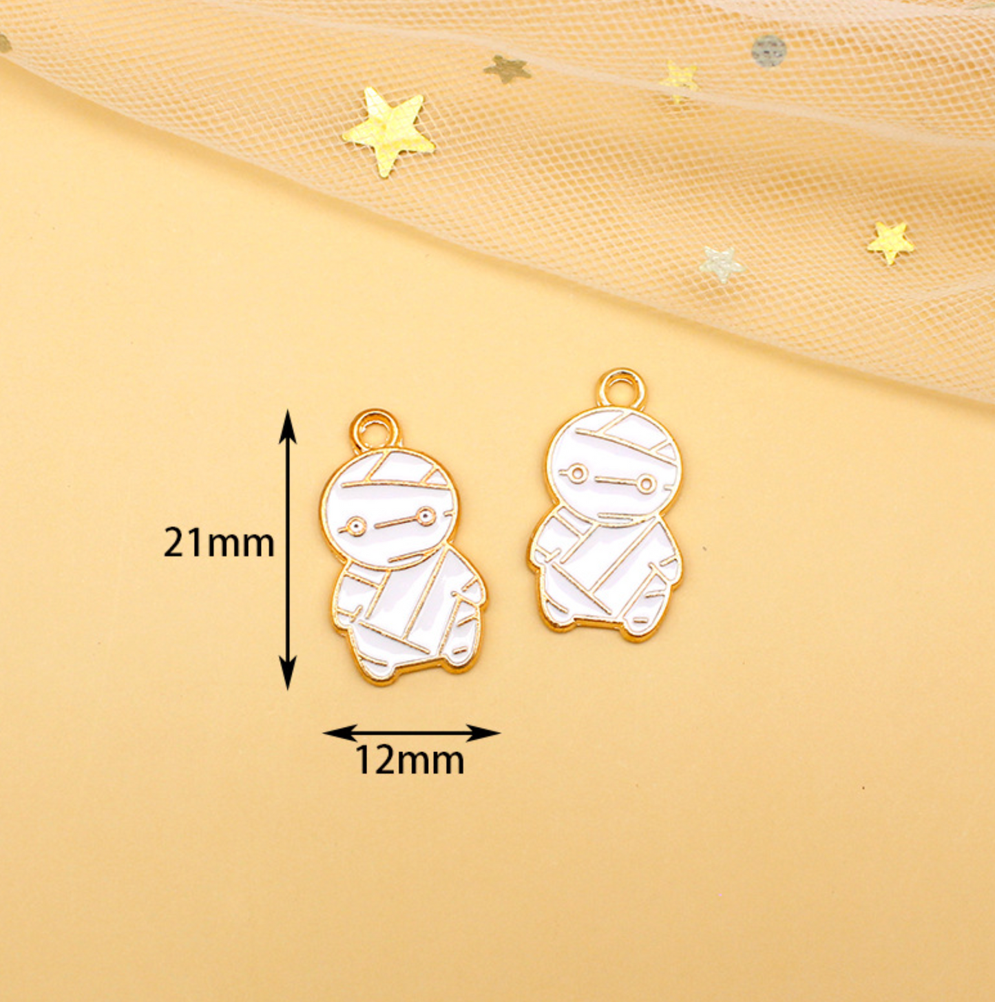 Cute Wrapped Mummy, Anime Themed SMALL/LARGE Enamel Charm