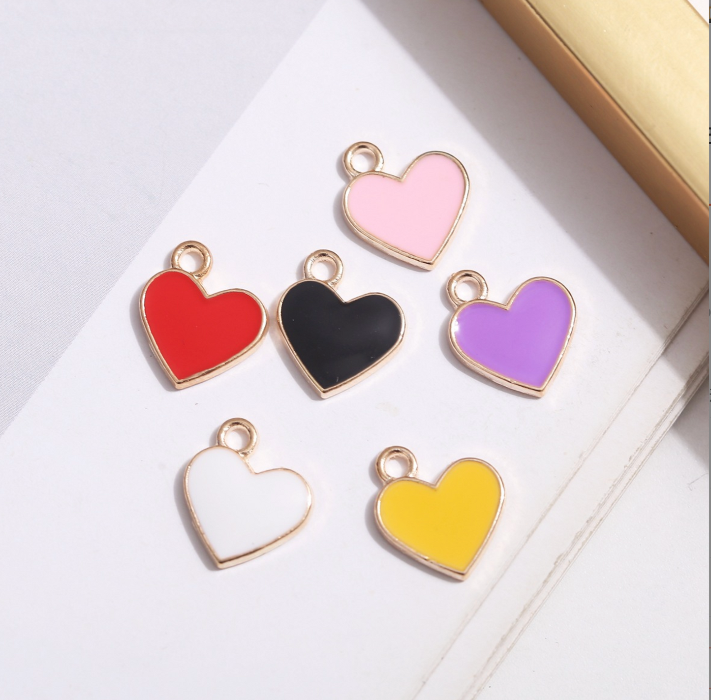 13MM Heart Enamel Charm (Red, White, or Black)