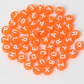 Translucent ORANGE, White Letter A-Z Alphabet Individual Beads (7MM)