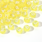 Translucent YELLOW, White Letter A-Z Alphabet Individual Beads (7MM)