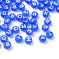 Translucent DARK BLUE, White Letter A-Z Alphabet Individual Beads (7MM)