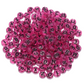 Translucent ROSE PINK, Black Letter A-Z Alphabet Individual Beads (7MM)