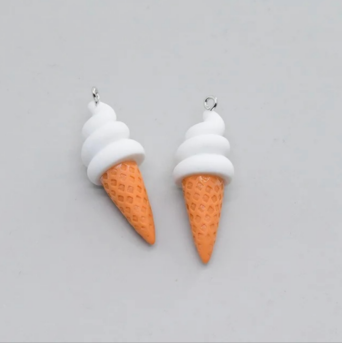4CM Swirly Ice Cream Cone, Food Themed Charms