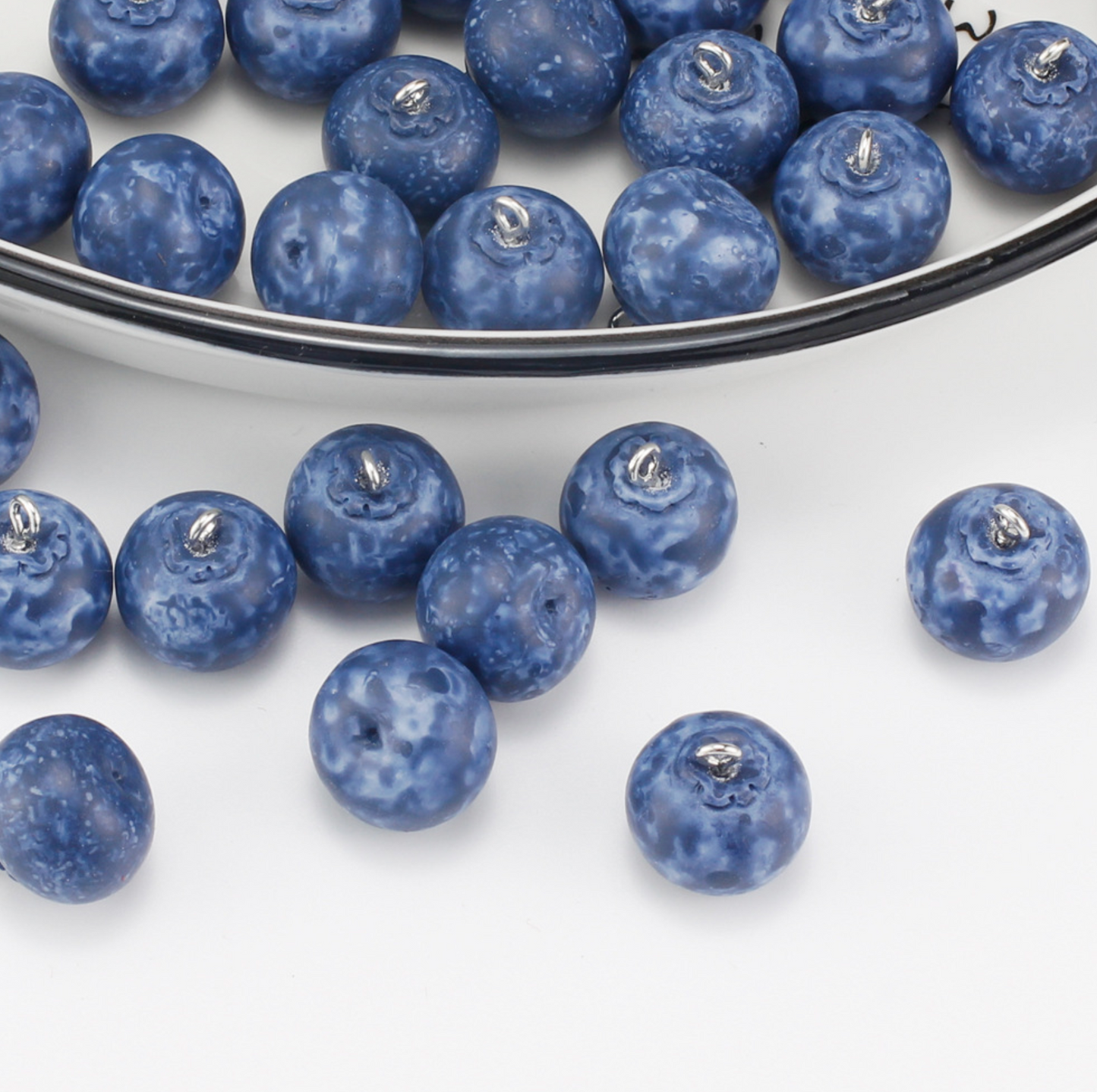 Blueberry Resin Charm, Fruit Themed (13MM x 16MM)