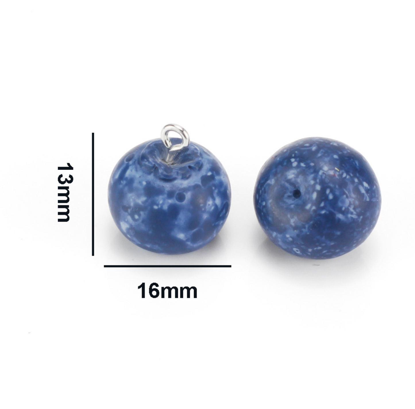 Blueberry Resin Charm, Fruit Themed (13MM x 16MM)