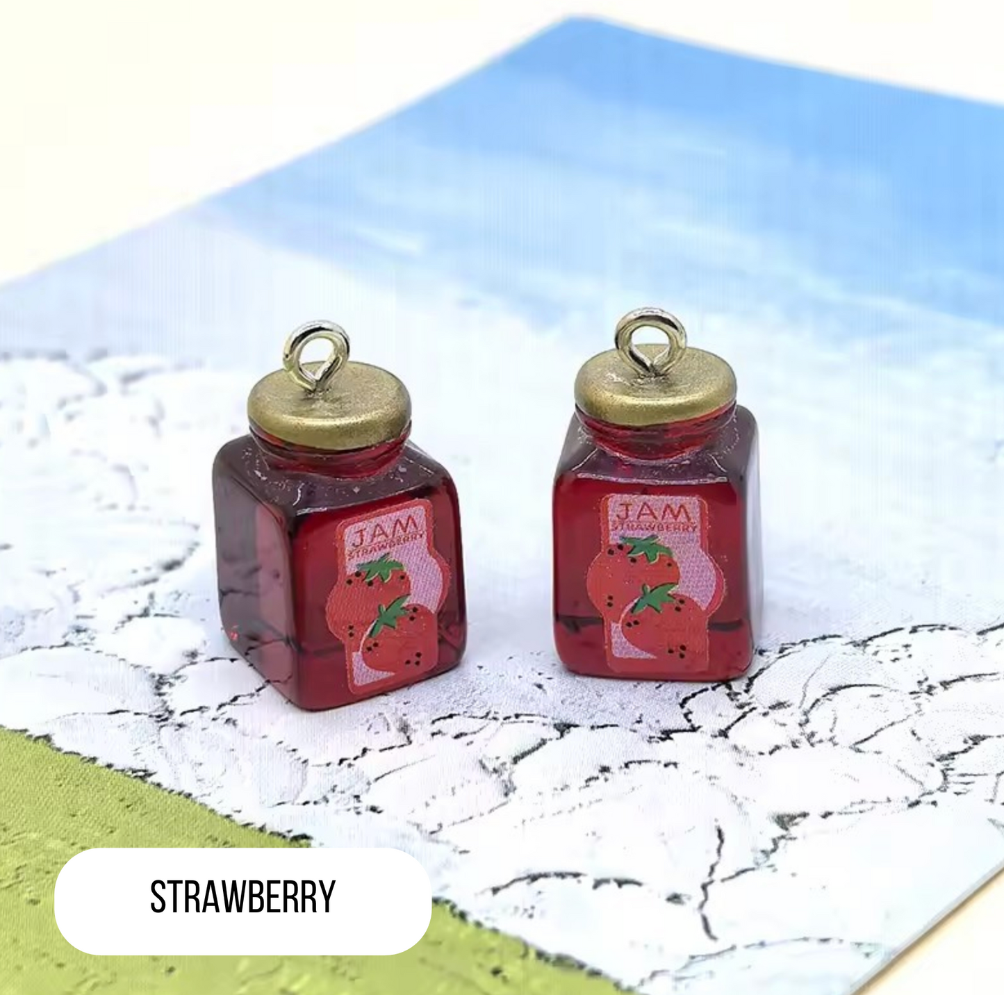 Blueberry Jam/Strawberry Jam Jar Resin Charm
