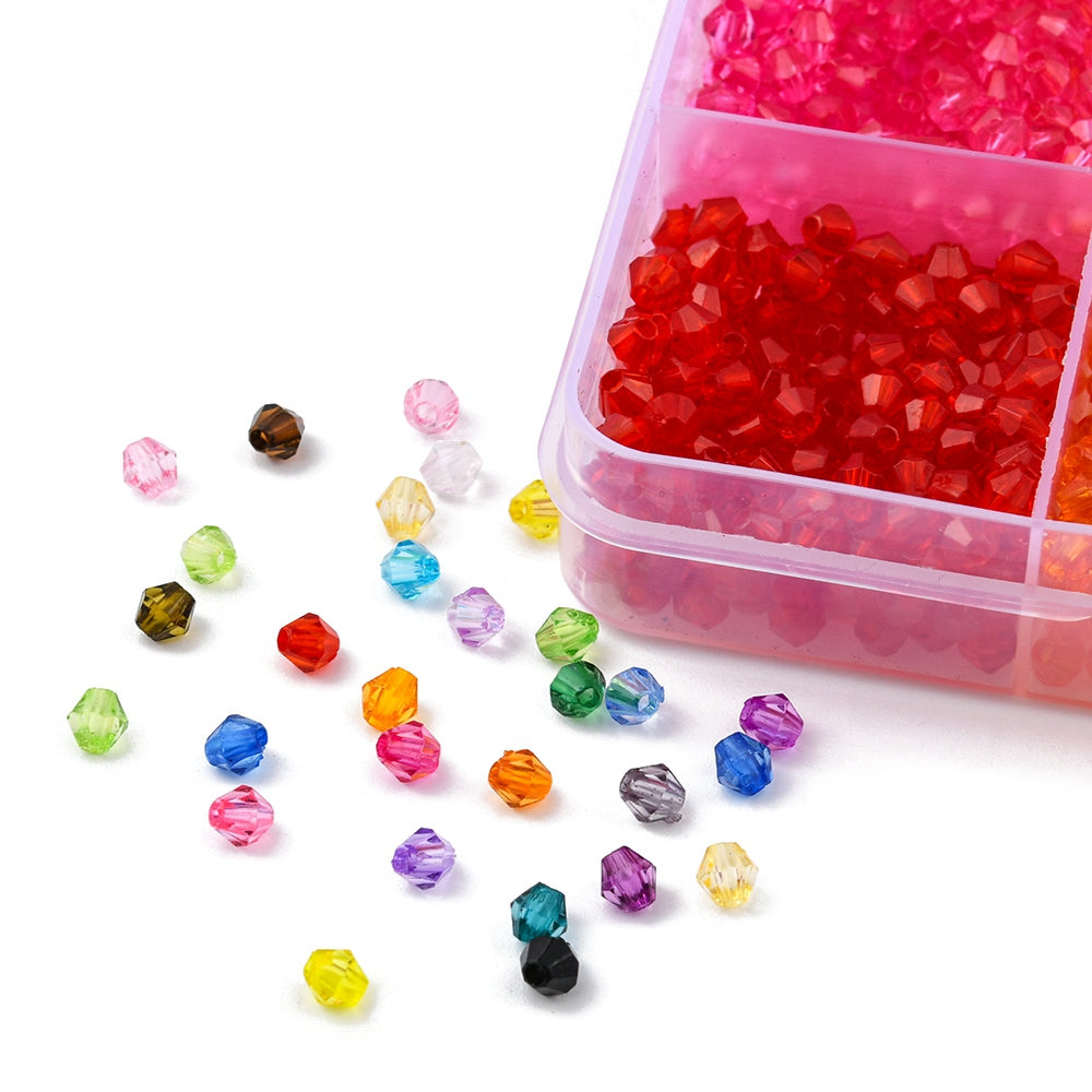 4MM x 4MM Bicone Faceted Bead Set (5760 pcs per box)