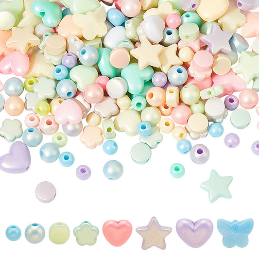 Paste Jelly Mermaid Acrylic Mixed Shape Bead Sets (220 beads)