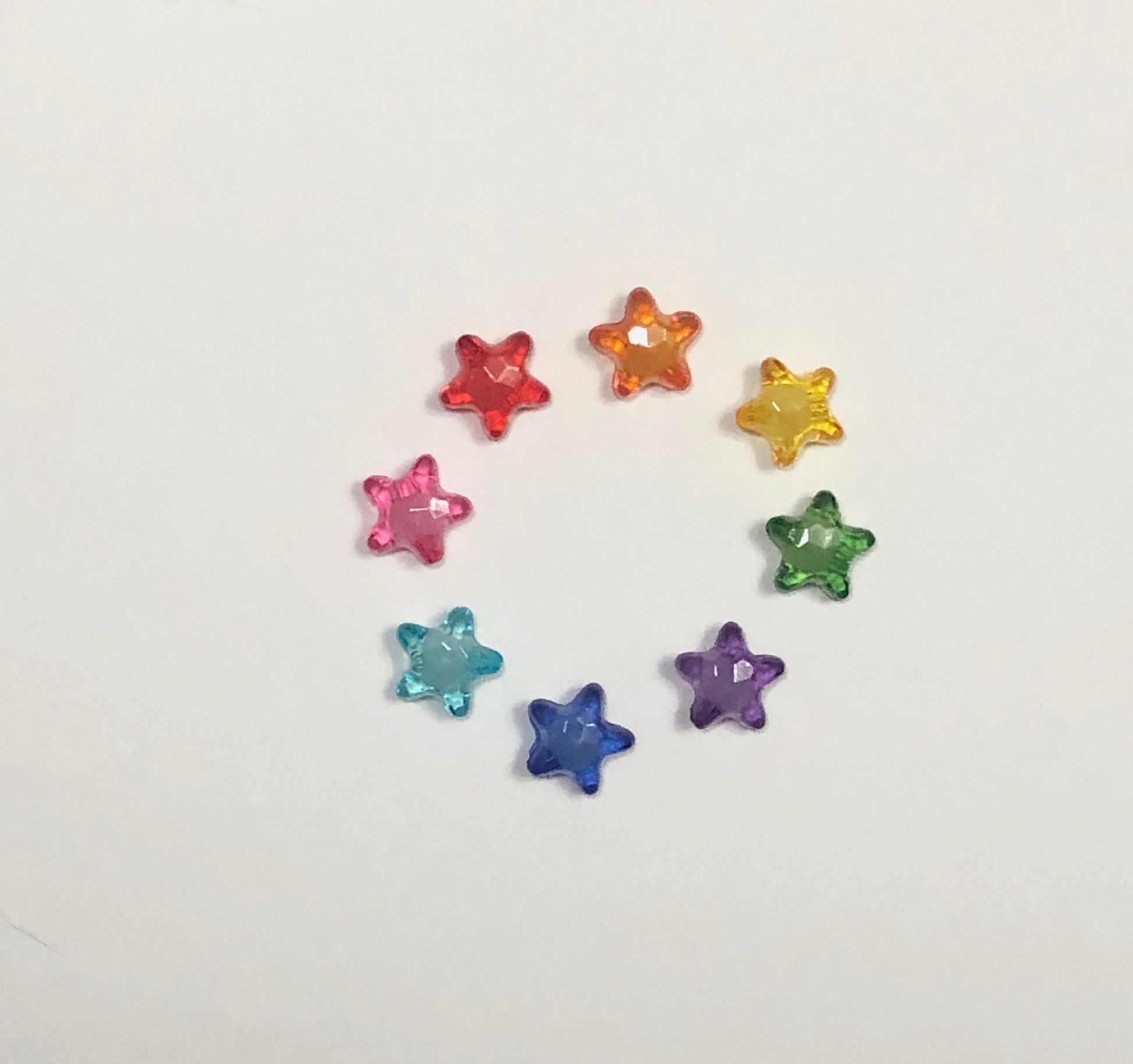 Mixed Colors Transparent Acrylic Rainbow Star Spacer Beads (12MM)