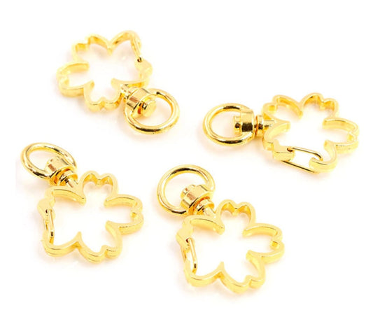 Gold Sakura Shaped Key Ring