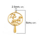 Gold Round Fish Fan Open Back Bezel Frame