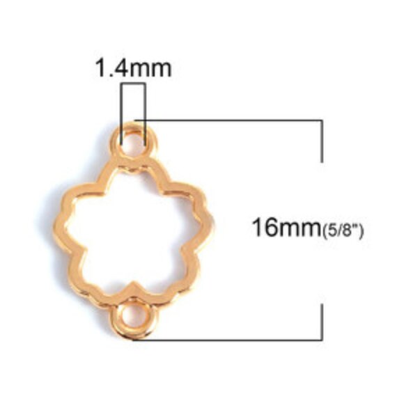 Open Back Bezel Connector Sakura Flower Charm