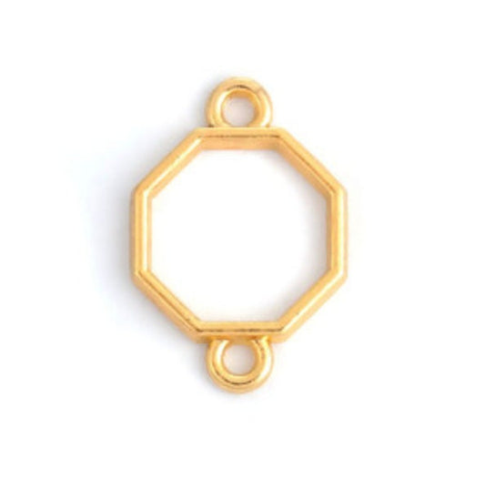 Open Back Bezel Connector Hexagon Charm