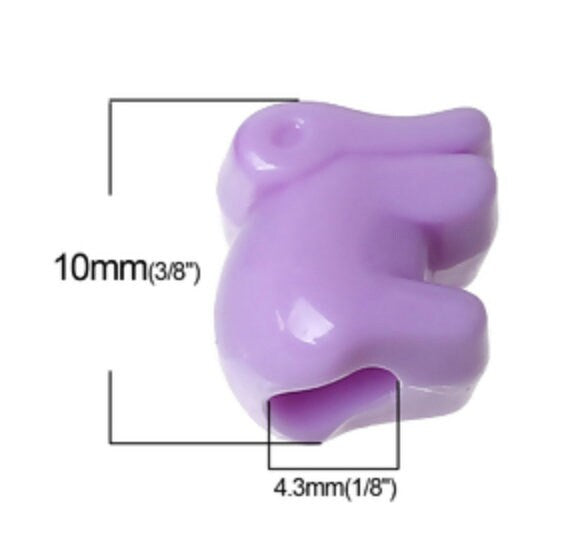 Pastel Acrylic Elephant Spacer Beads (10MM)