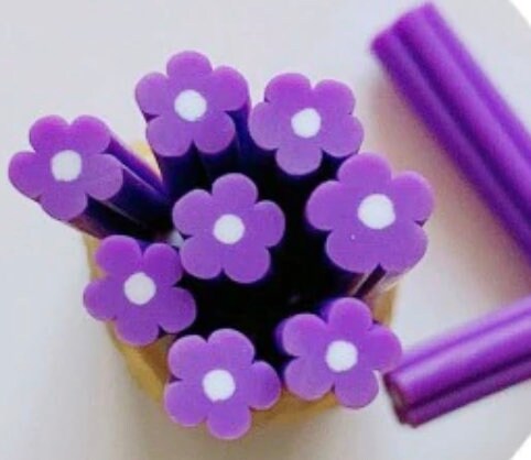 5MM Purple Flower Polymer Clay Cane (NOT EDIBLE)