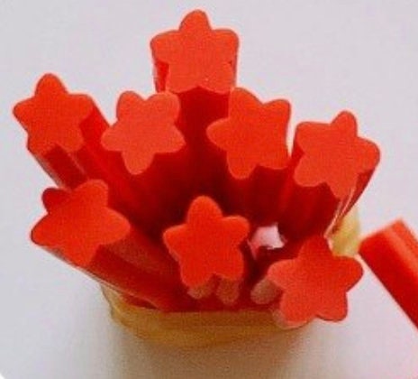 5MM Red Star Polymer Clay Cane (NOT EDIBLE)