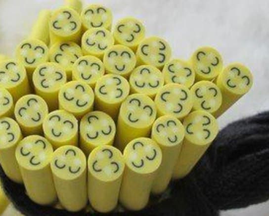 5MM Yellow Smiley Face Polymer Clay Canes (NOT EDIBLE)