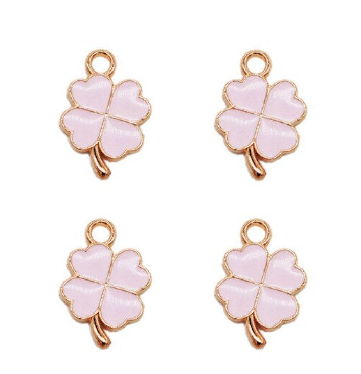 Colorful Clover Enamel Charm (11.5 x 18mm)