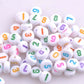 Acrylic Flat White Round Beads with Mixed Bright Color Numbers (7mm x 3mm)