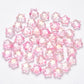 Cute Spray Painted Pink Colored Glass Star Beads (8mm x 8.5mm x 4mm) E01