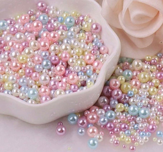 FAKE Mixed No Hole Macaron Pearls (2.5mm-5mm; NOT EDIBLE) D12-24